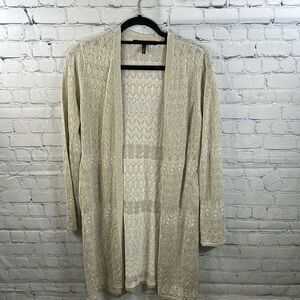 🌟 White House Black Market Gold Cardigan - Size Small
